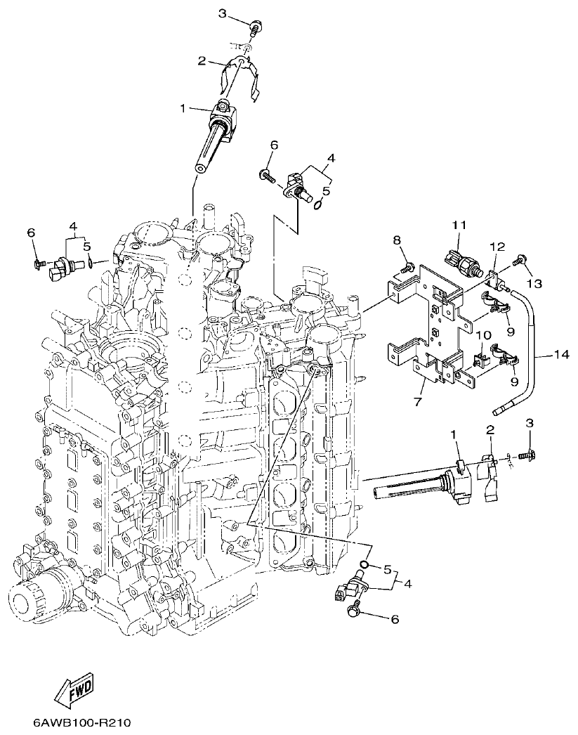 Yamaha 20, F350NCC2 ELECTRICAL 3 parts diagram